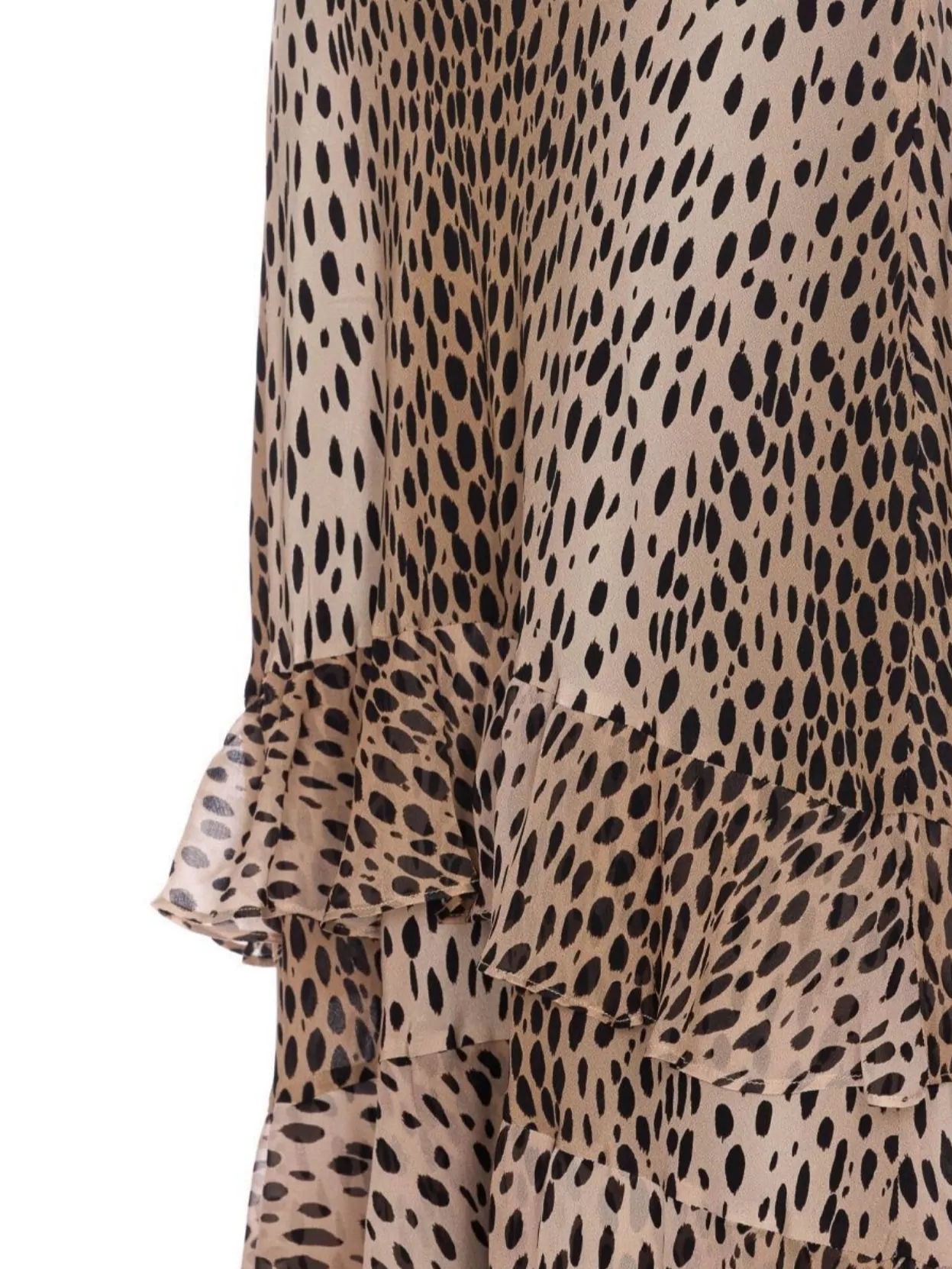 Shop Rixo London Tiered Leopard Print Skirt Ruffle