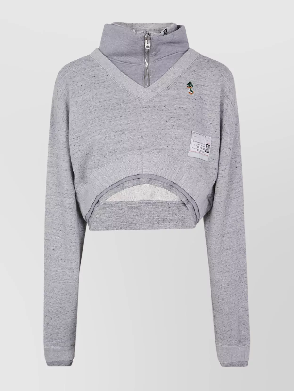 Maison Mihara Yasuhiro Layered Cropped Pullover Embroidery Detail