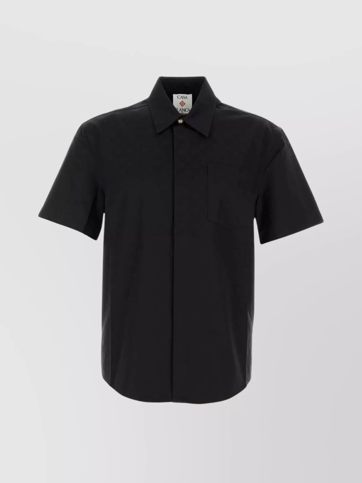 Casablanca Short Sleeve Poplin Shirt With Chest Pocket In Black