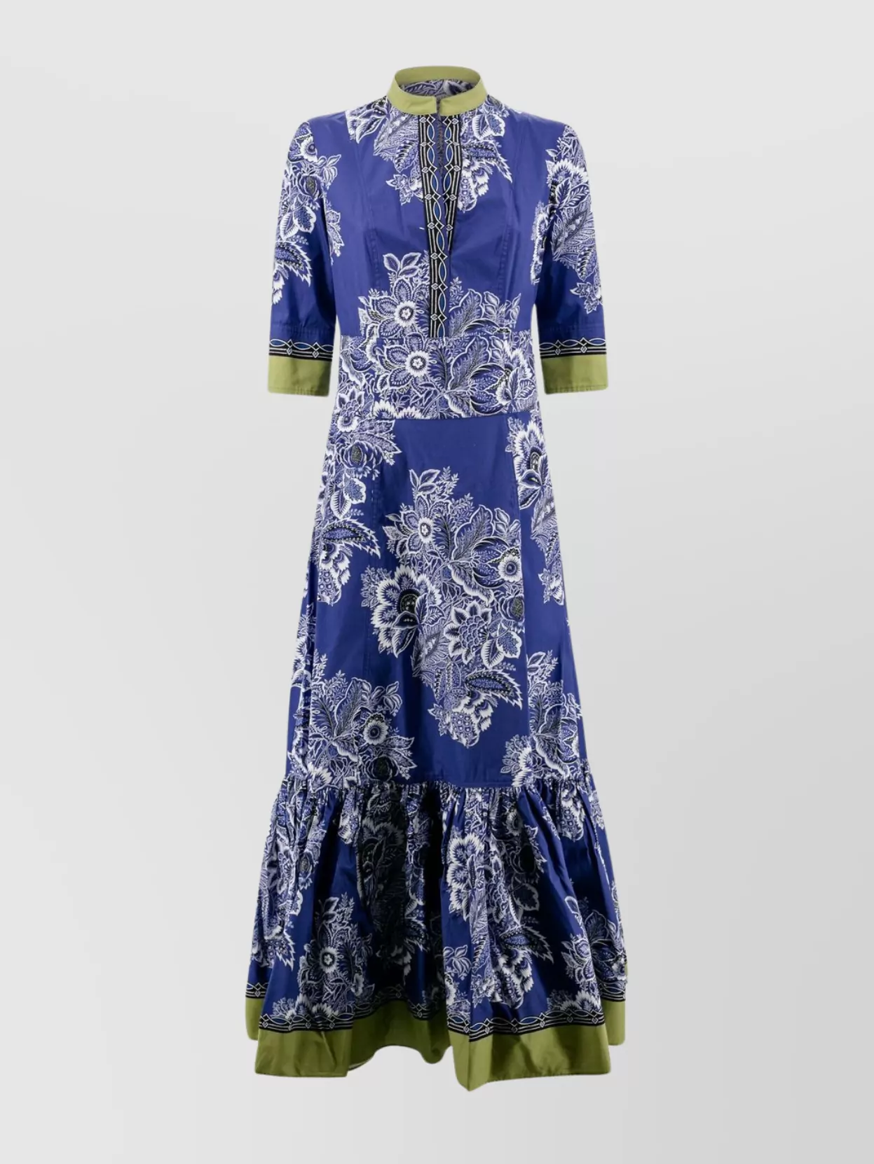 Shop Etro Waist Dress With Bandana Print And Ruffle