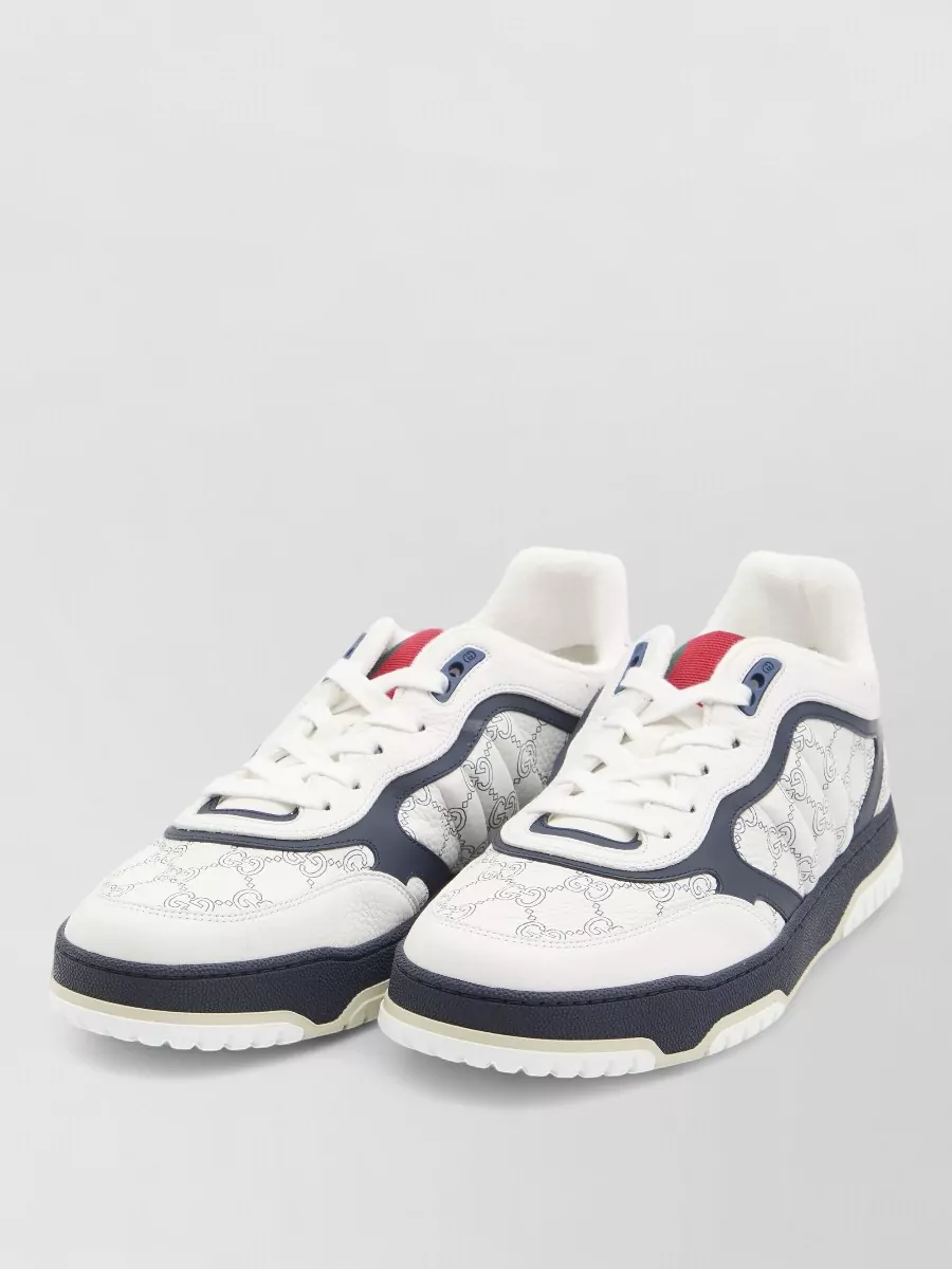 Gucci Re Web Sneakers Hammer Leather Pattern