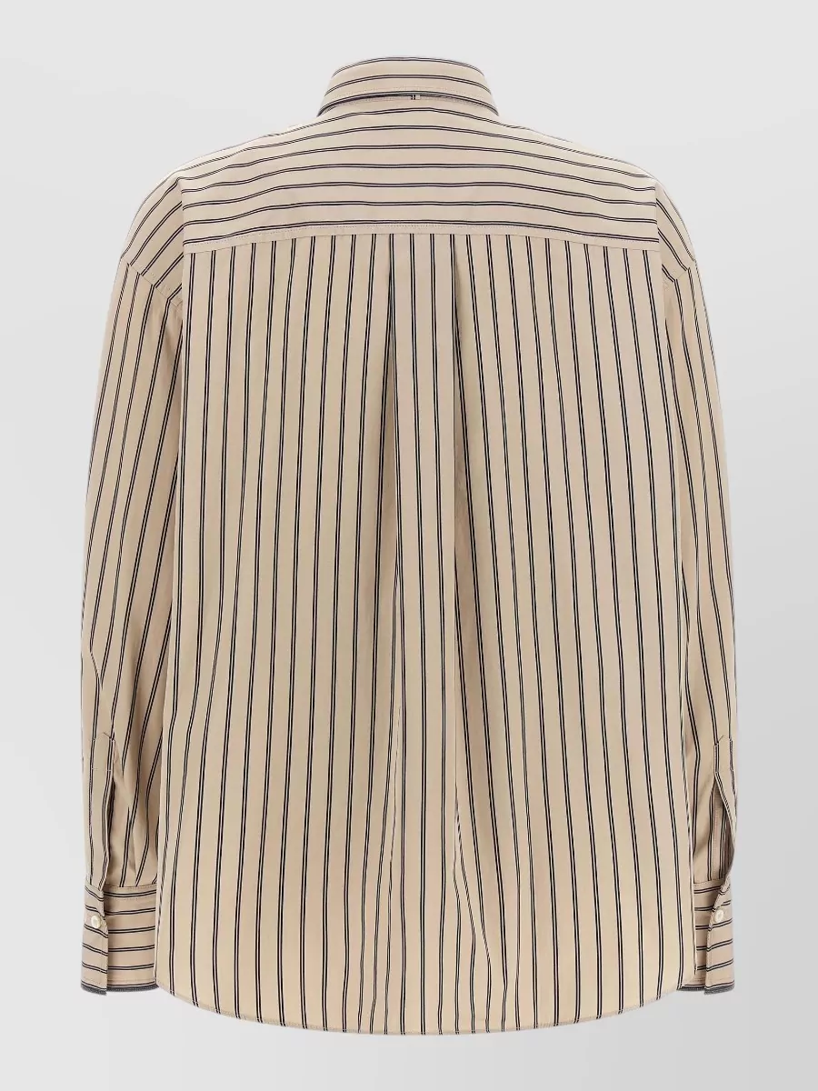 Brunello Cucinelli Striped Tie Detail Shirt