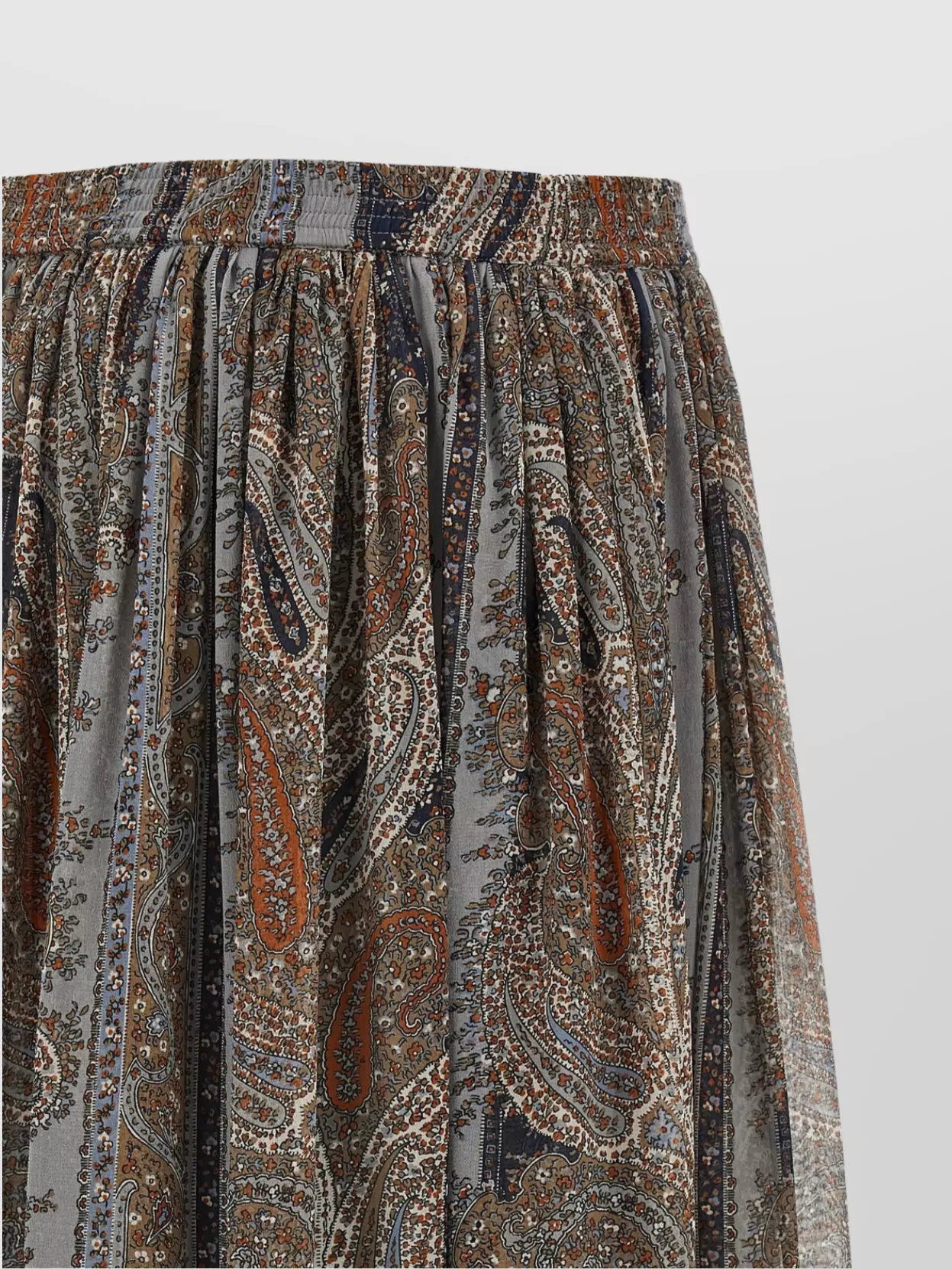 Saint Laurent Lightweight Tiered Paisley Skirt