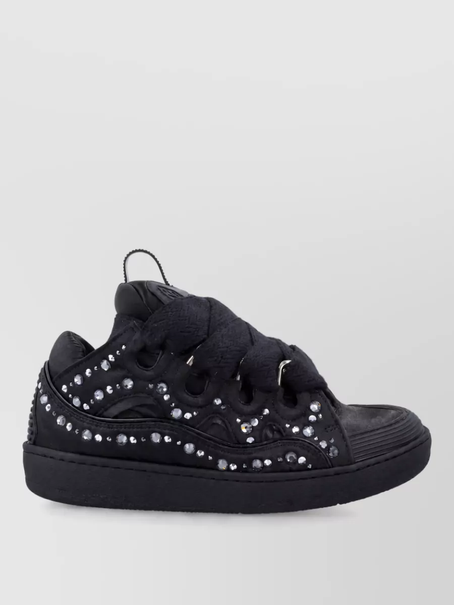 Lanvin satin crystal embellished low-top sneakers