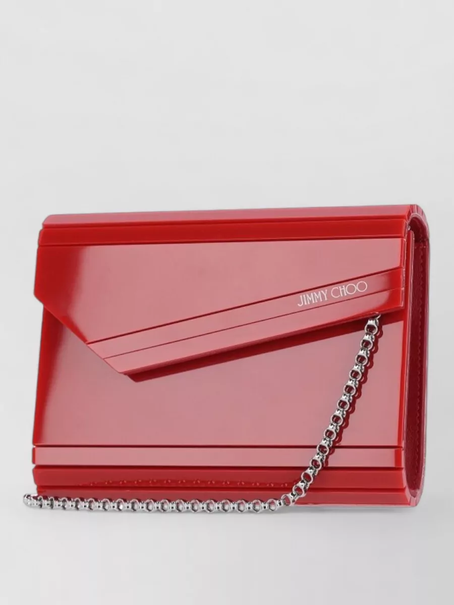 Jimmy Choo Rectangular Clutch Bag Chain Strap Detail