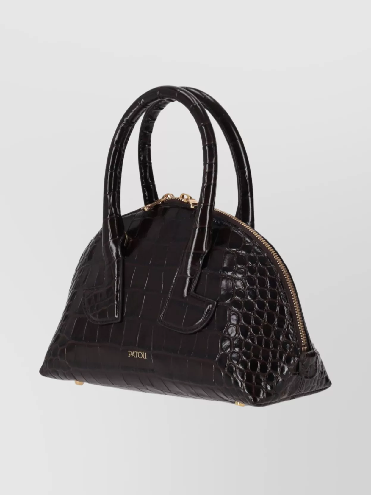 Patou Structured Tote Bag Crocodile Texture