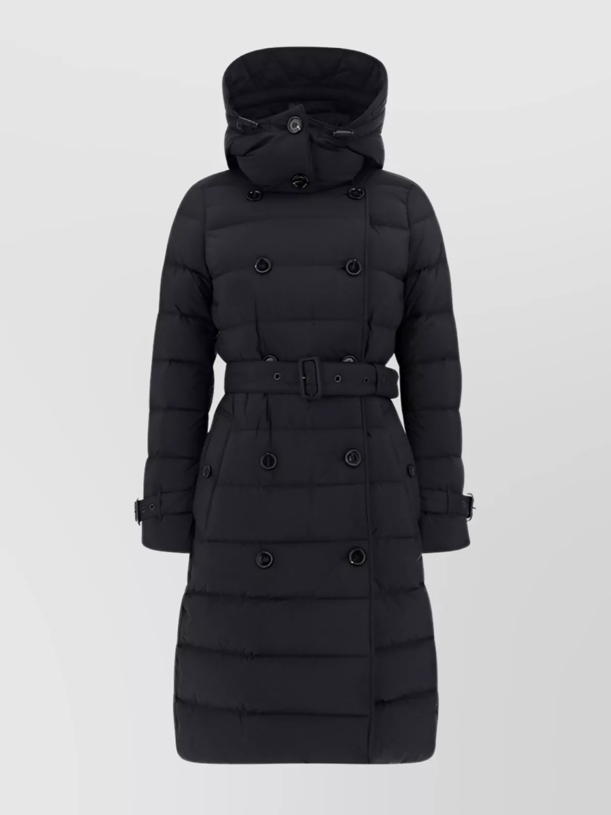 Shop Burberry Quilted Padded Coat Removable Hood