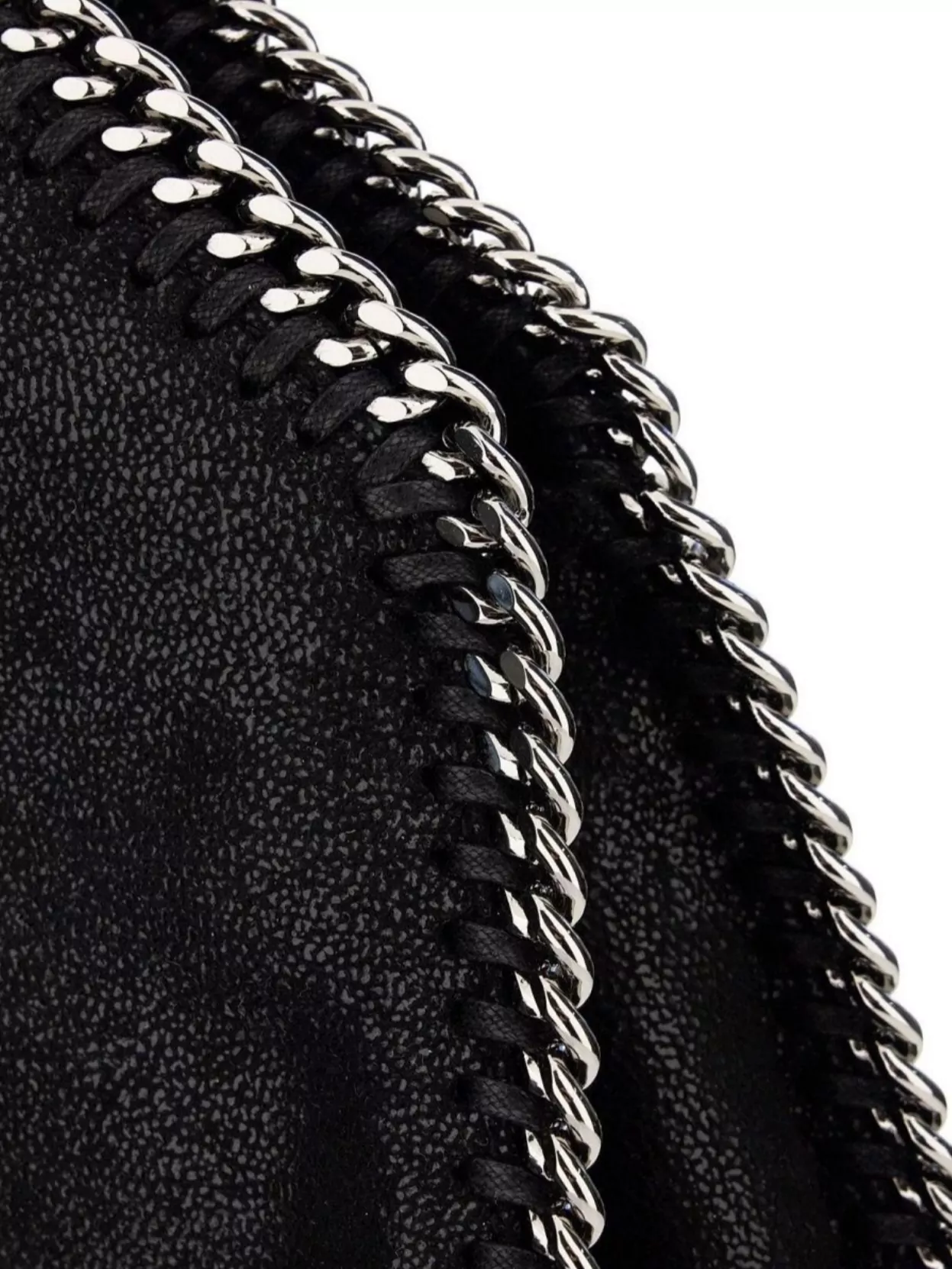 Stella Mccartney Large Rectangular Shaggy Deer Handbag With Metal Chain Handles
