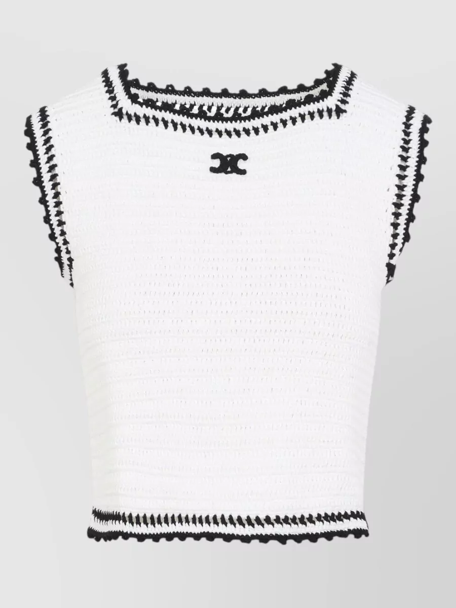 Celine Crochet Sleeveless Knitted Top