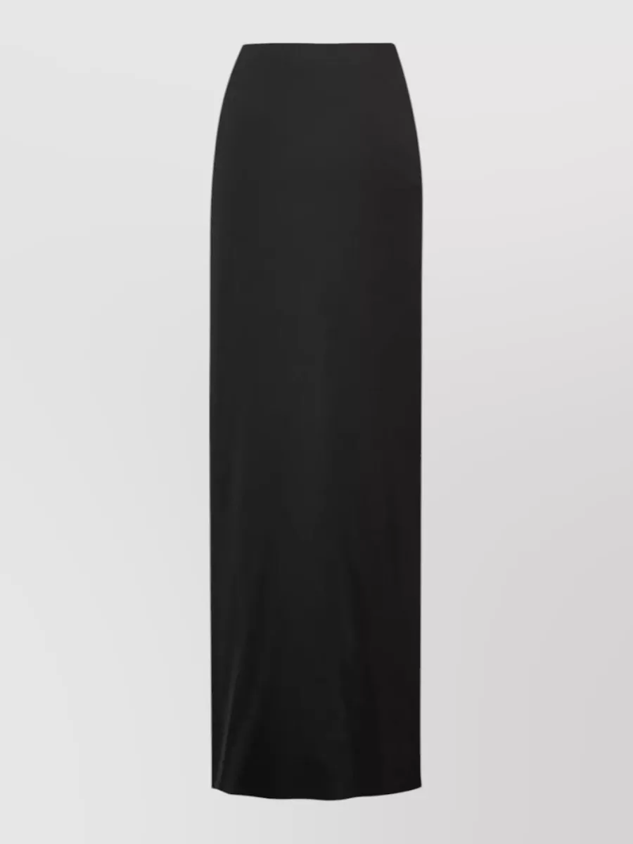 Saint Laurent Silk Charmeuse Skirt Draped Maxi Bow Tie In Black