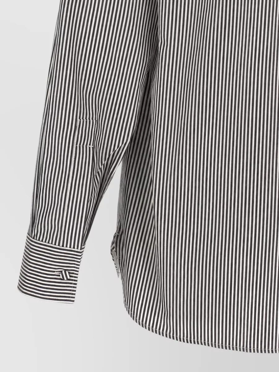 Tom Ford Striped Detachable Collar Shirt