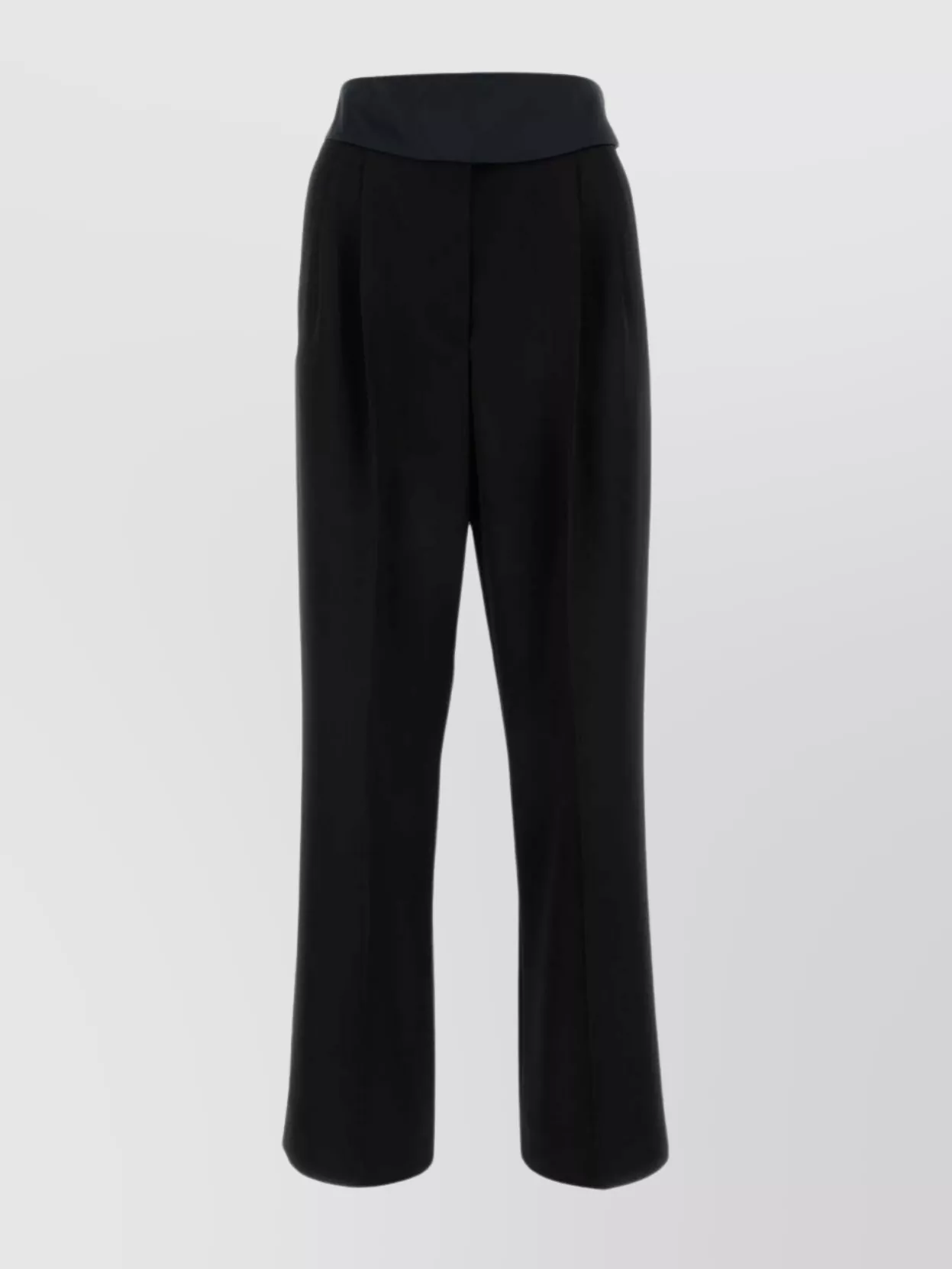 Shop Stella Mccartney Wool High Waist Wide Leg Trousers In Black