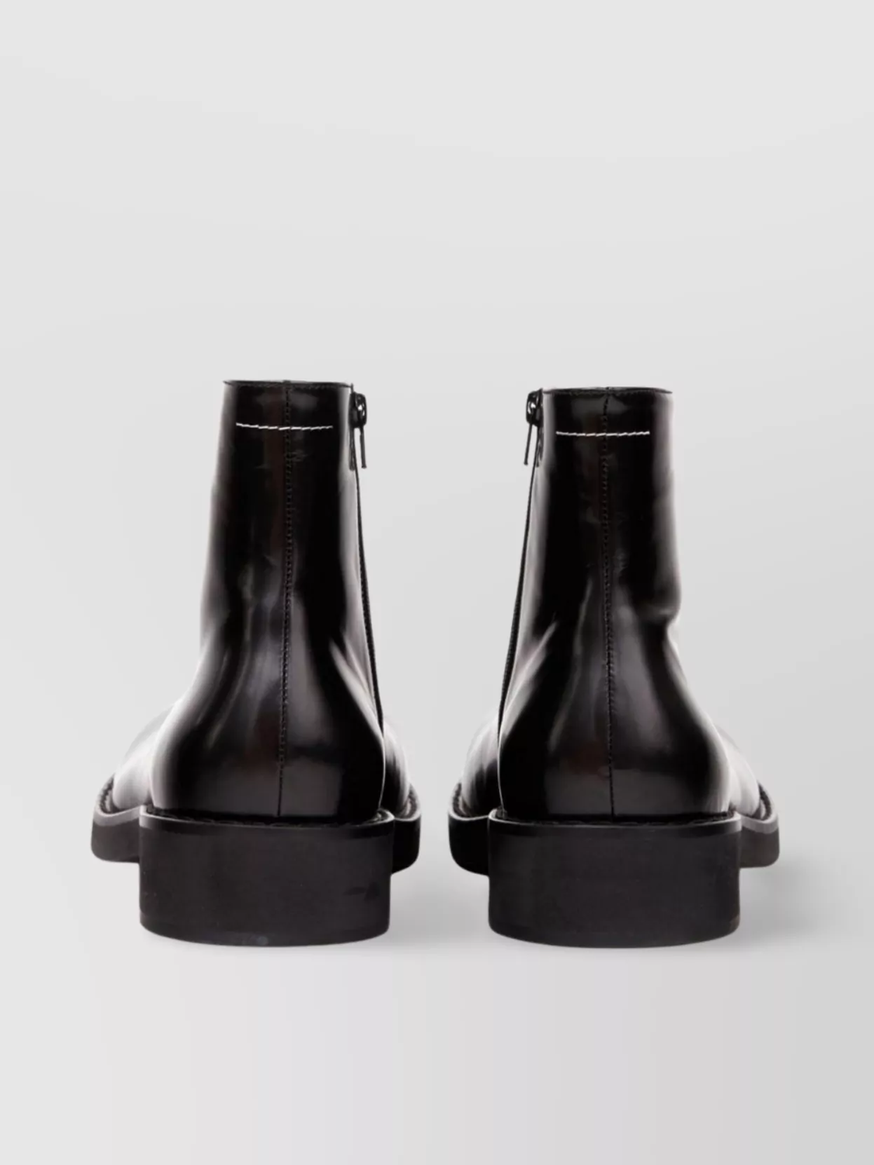 Mm6 Maison Margiela Brushed Leather Chunky Sole Ankle Boots In Metallic