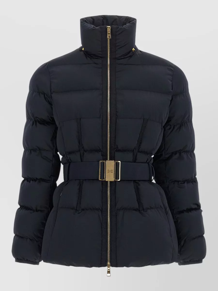Elisabetta Franchi down quilted belted hooded coat
