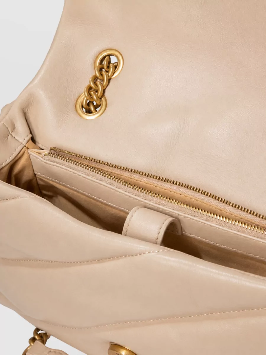 Pinko Love Bag Puff Leather Clutch Bag