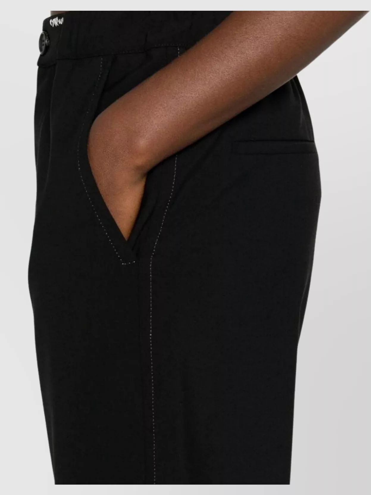 Marni Trousers With Belt Loops And Elastic Waistband In Black