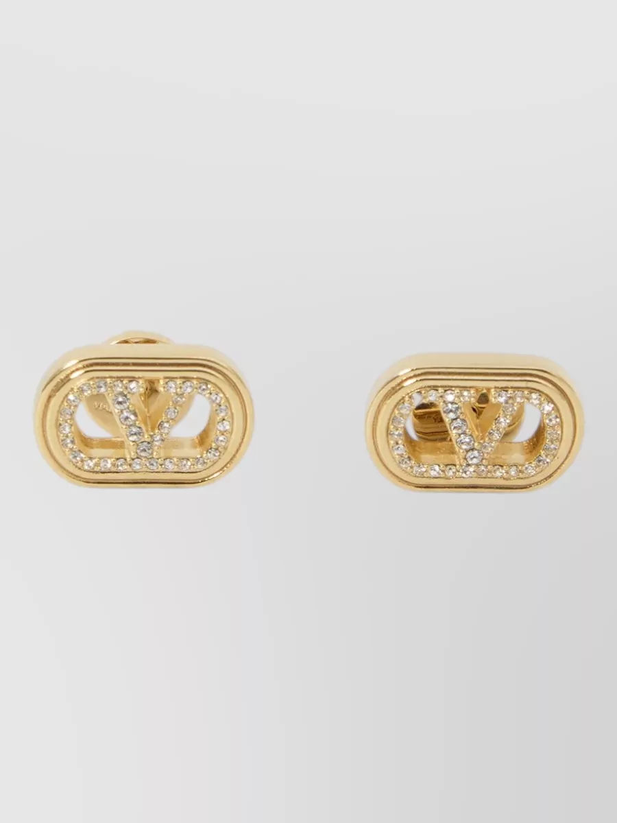 Valentino Garavani Crystal-Embellished Logo Earrings