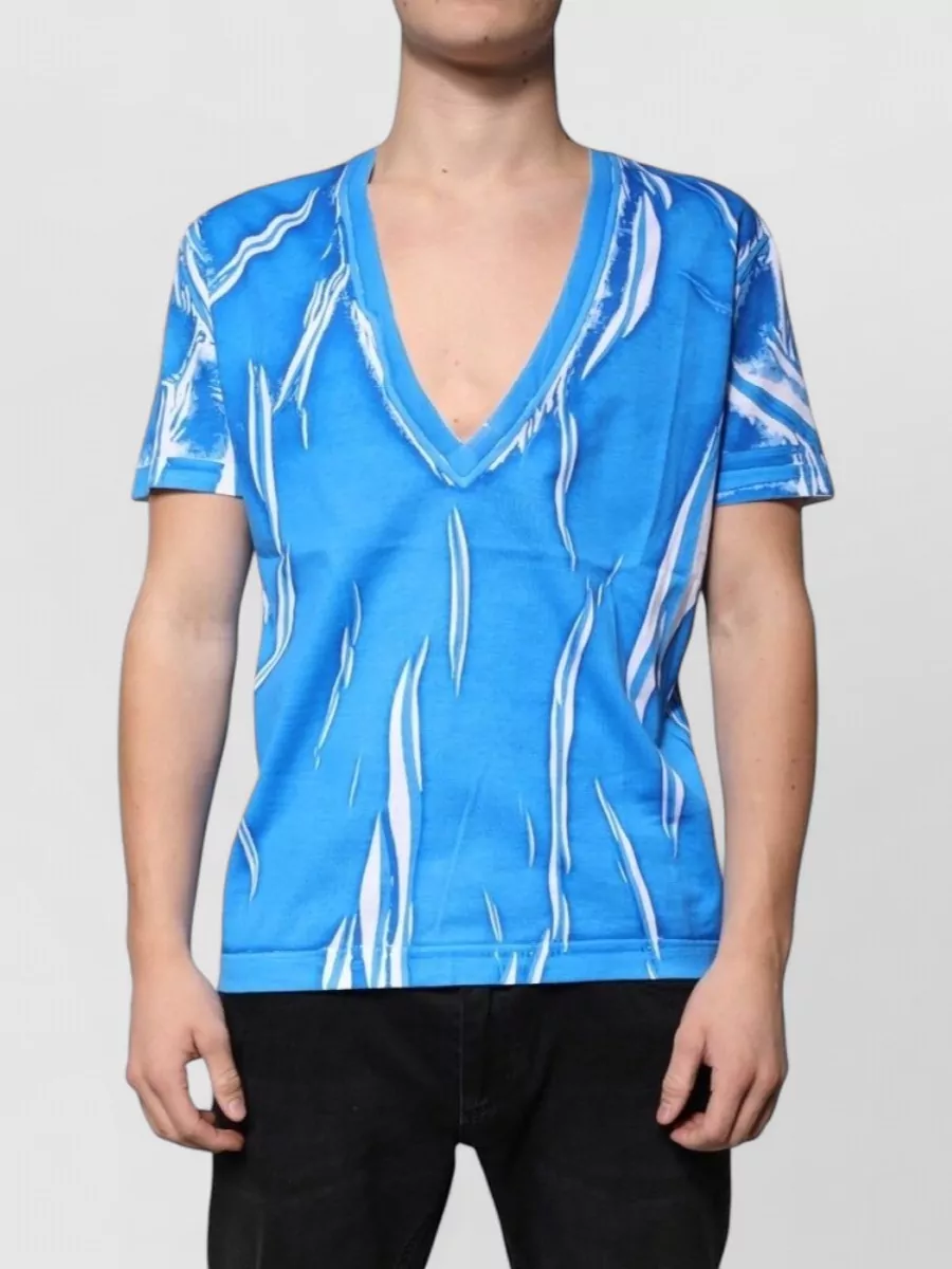Dolce&Gabbana cotton printed v-neck short-sleeve t-shirt
