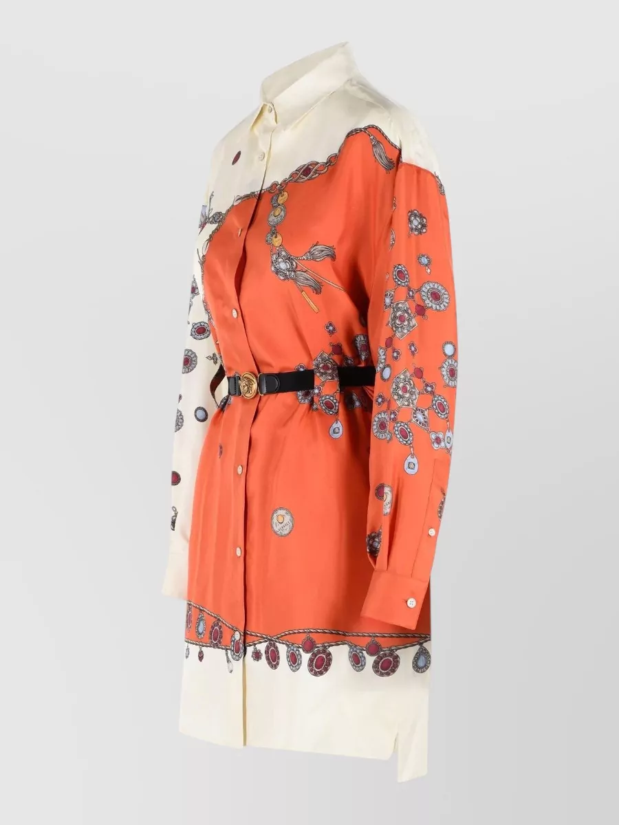 Versace Silk Printed Shirt Mini Dress