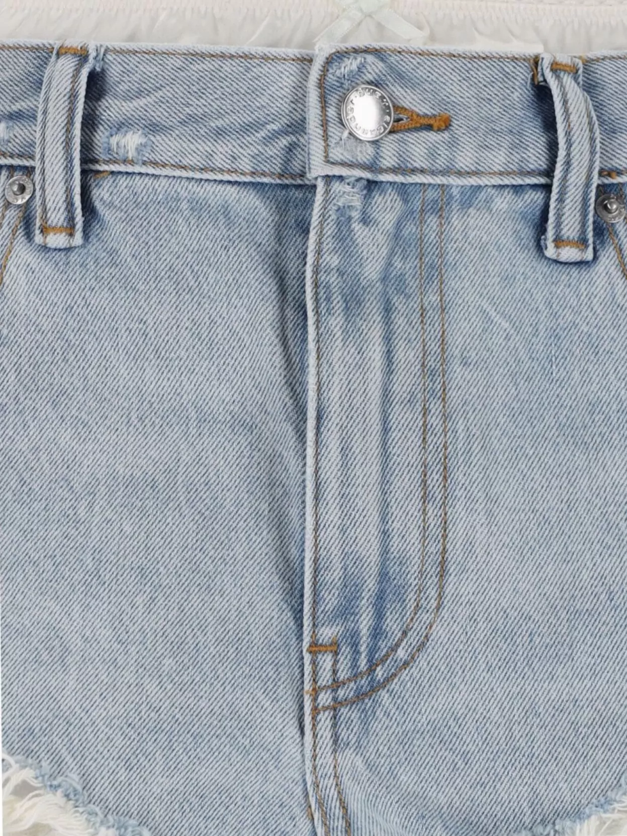 Alexander Wang Straight Denim Shorts Distressed Detailing
