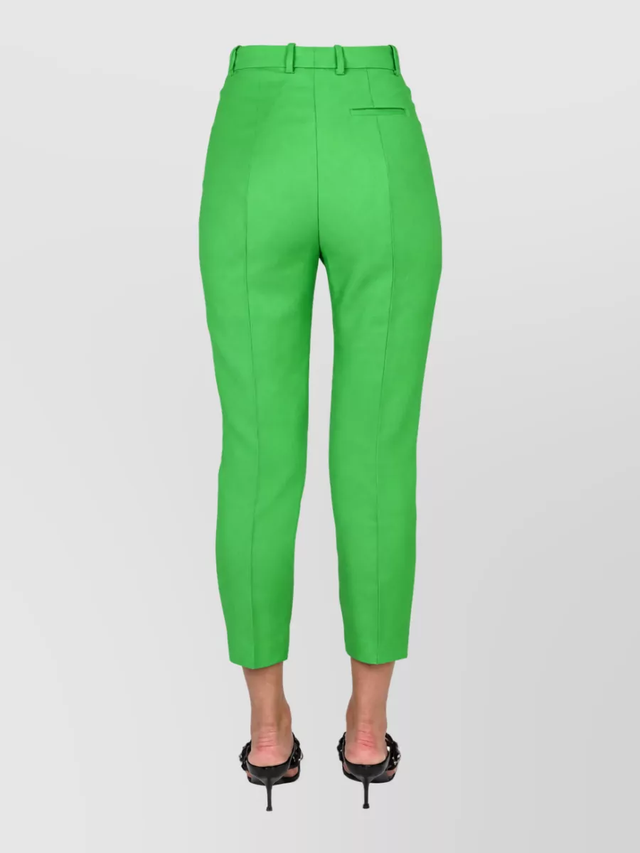 Alexander Mcqueen Wool Cigarette Cropped Trousers