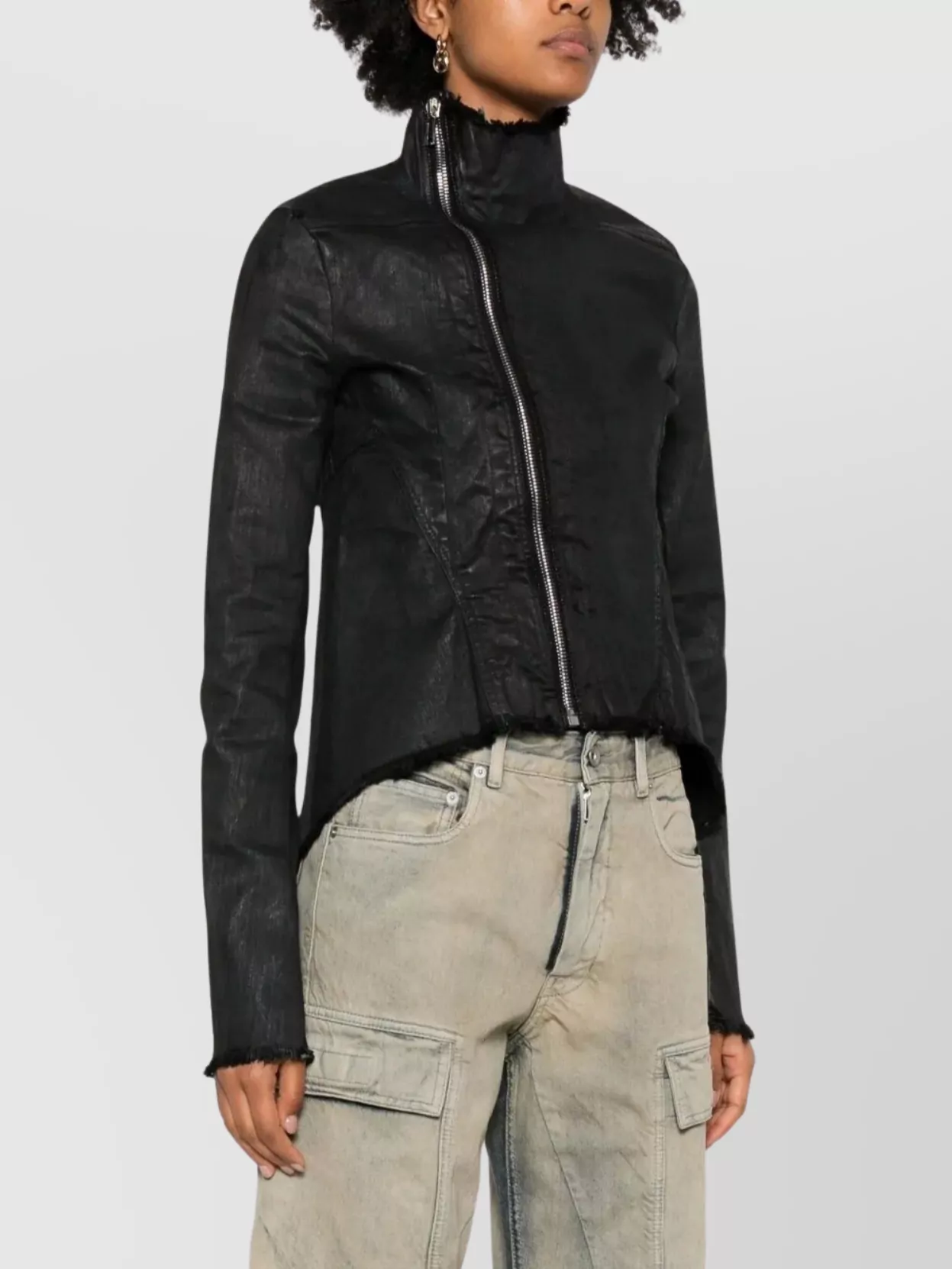 Rick Owens Drkshdw Asymmetrical Denim Jacket Naska Gary