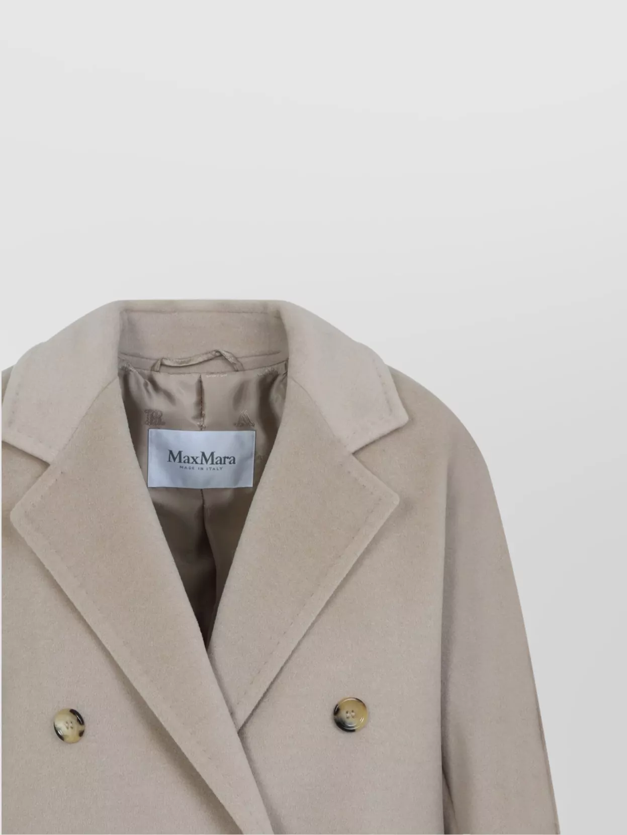 Max Mara Rebus Coat With Wool And Cashmere Blend In Neutral