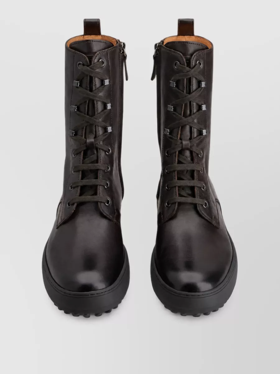 Tod's leather lace-up ankle boots