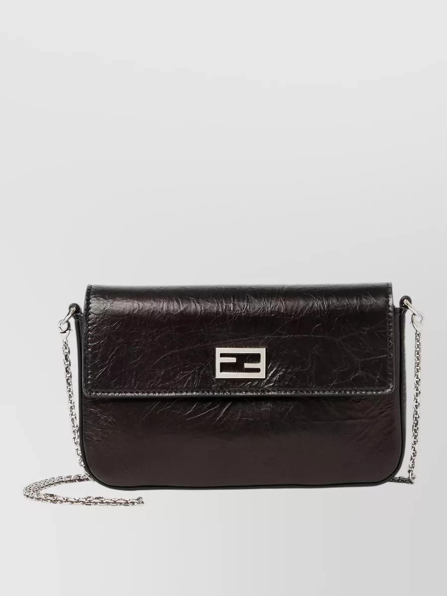 Fendi leather chain wallet