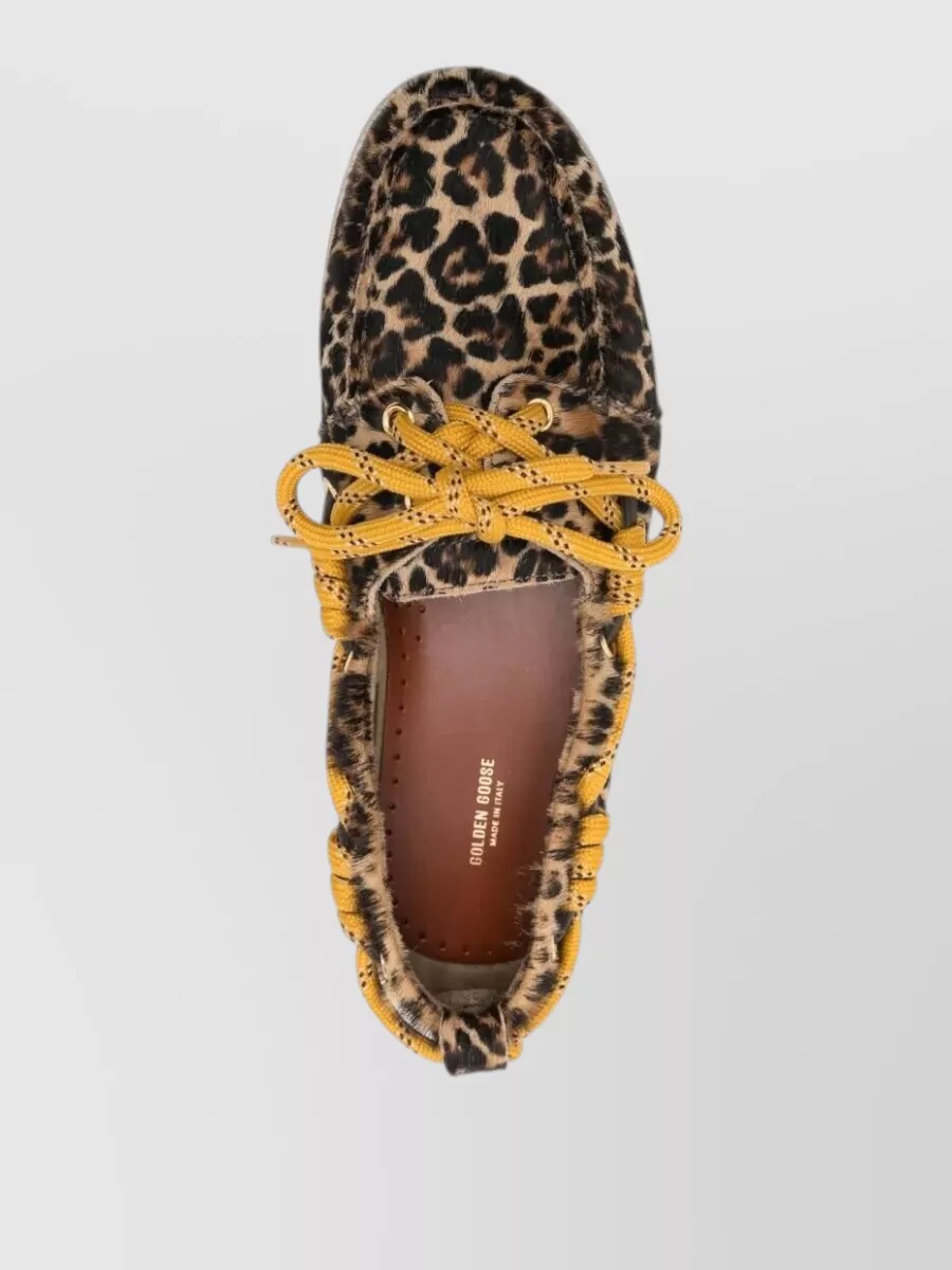 Golden Goose Leopard Pony Skin Loafers Hiking Laces