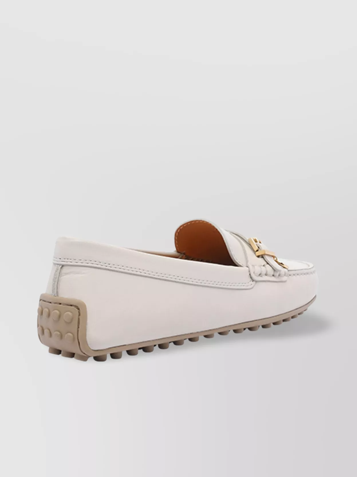 Tod's Leather Loafers With Round Toe And Rubber Sole