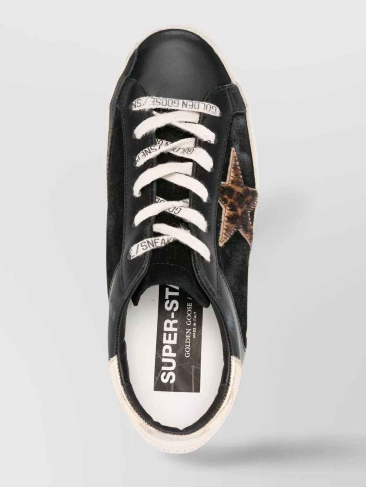 Golden Goose Leather Distressed Sneakers With Cheetah Print