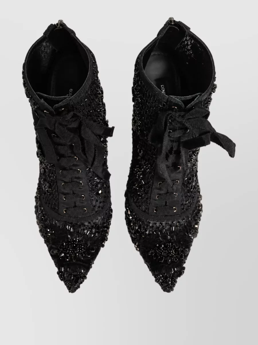 Dolce&Gabbana Embellished Mesh Ankle Boots