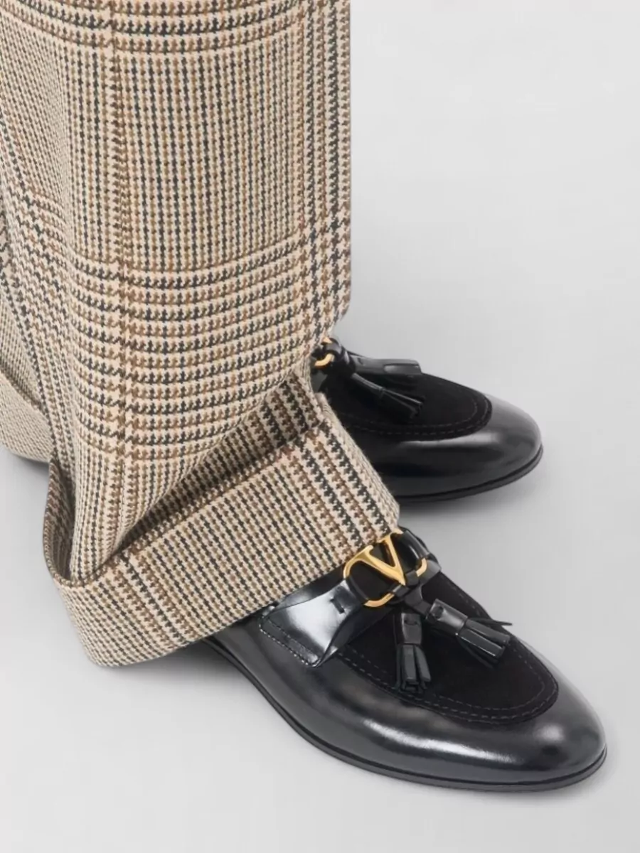 Valentino Garavani Vaniteux Leather Loafers Tassel Round Toe