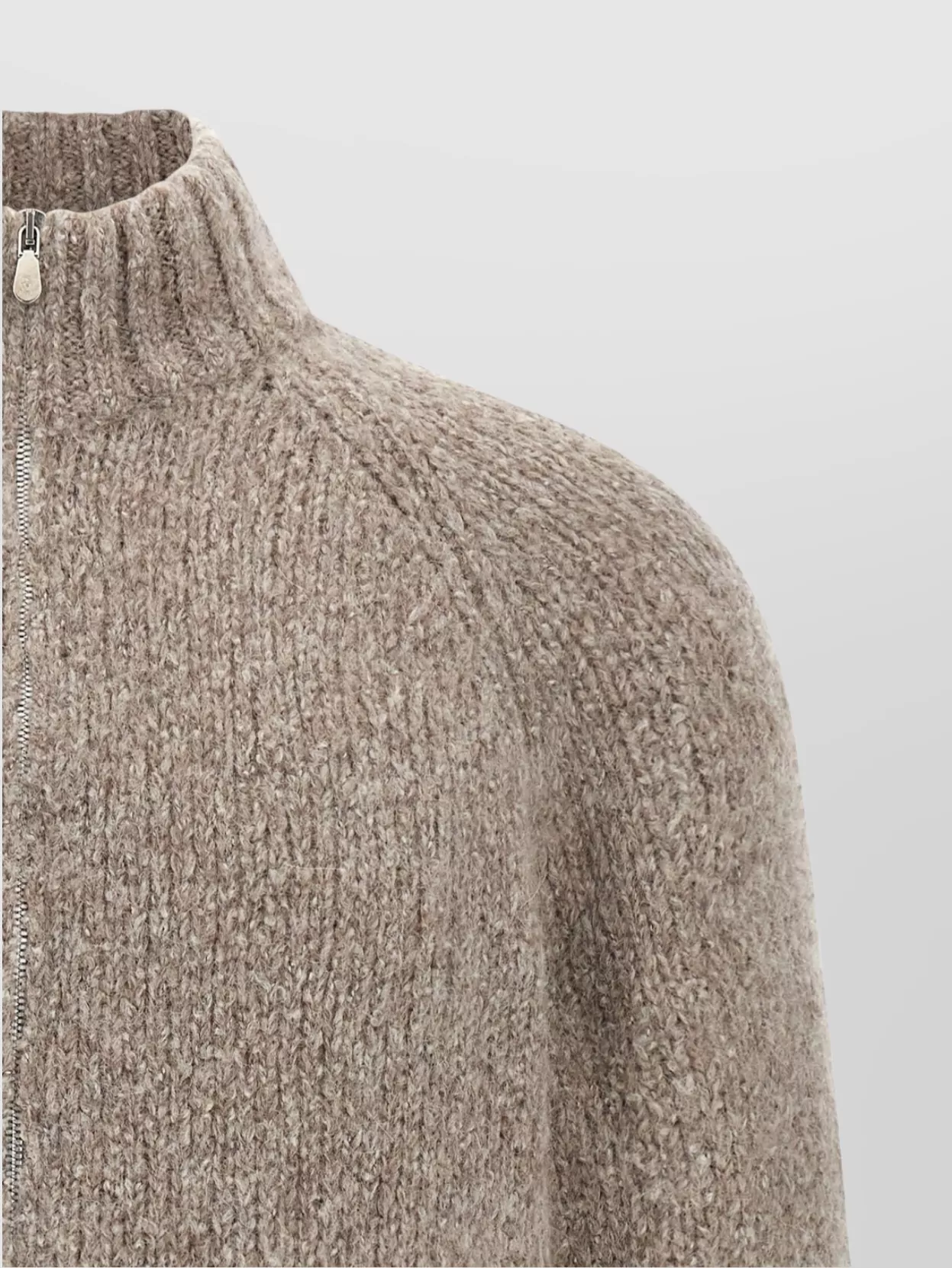 Brunello Cucinelli Alpaca Wool Cardigan With Ribbed Cuffs