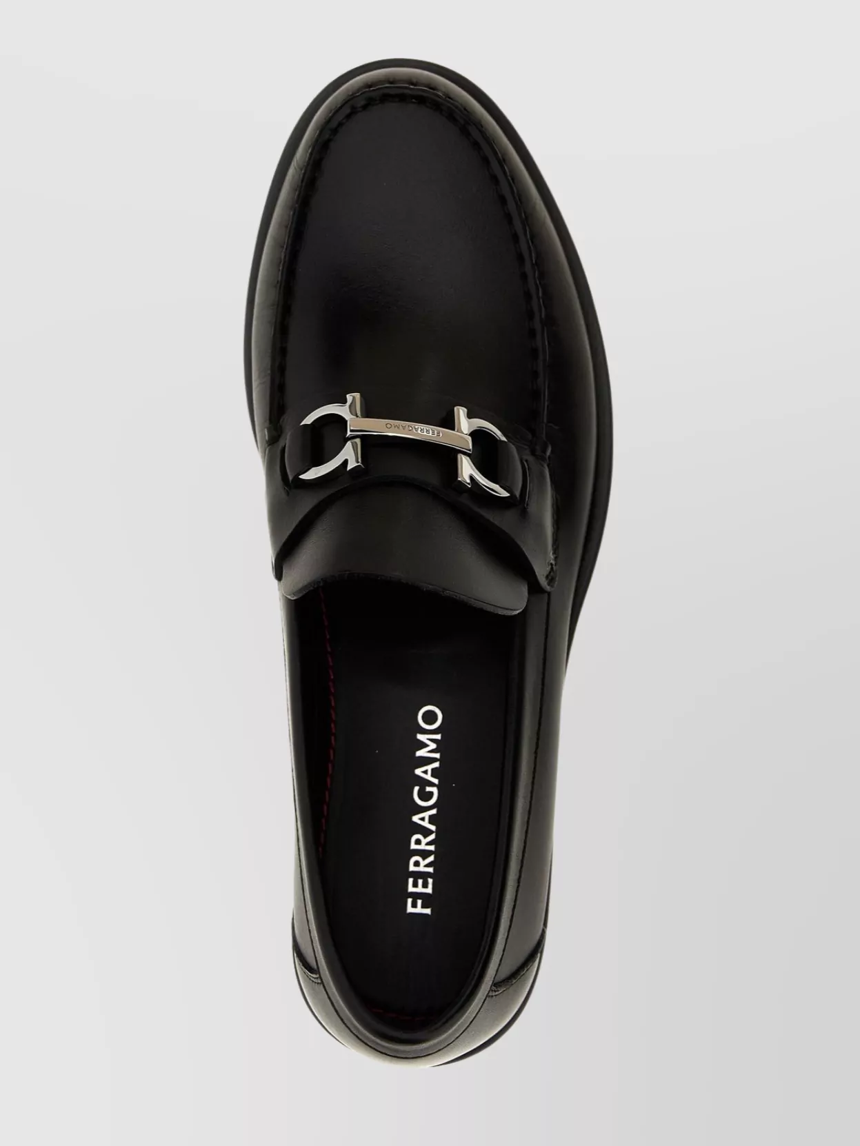 Ferragamo 'buckle Detail Round Toe Loafers'
