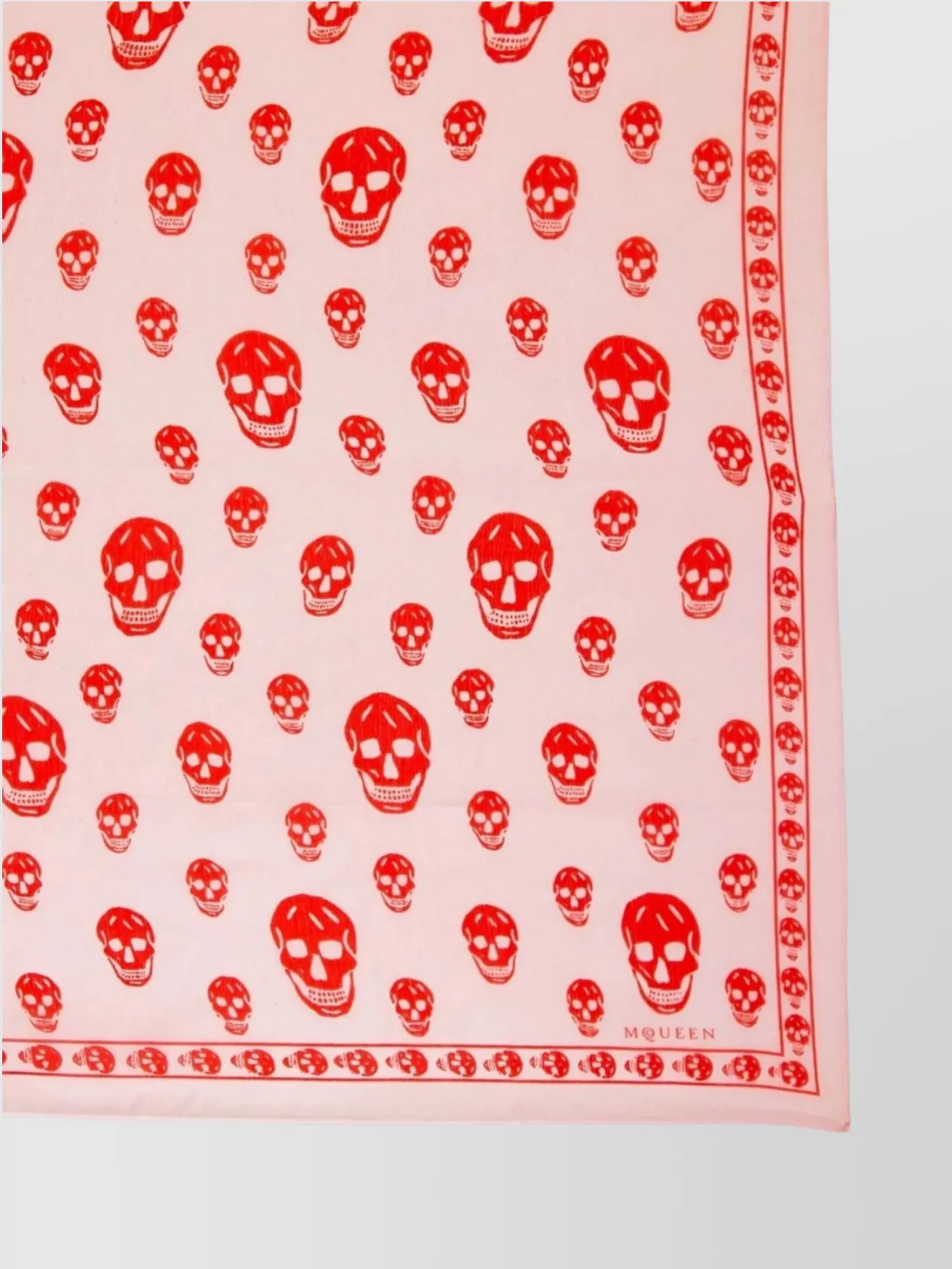 Mc Queen Lightweight Rectangular Skull Print Scarf