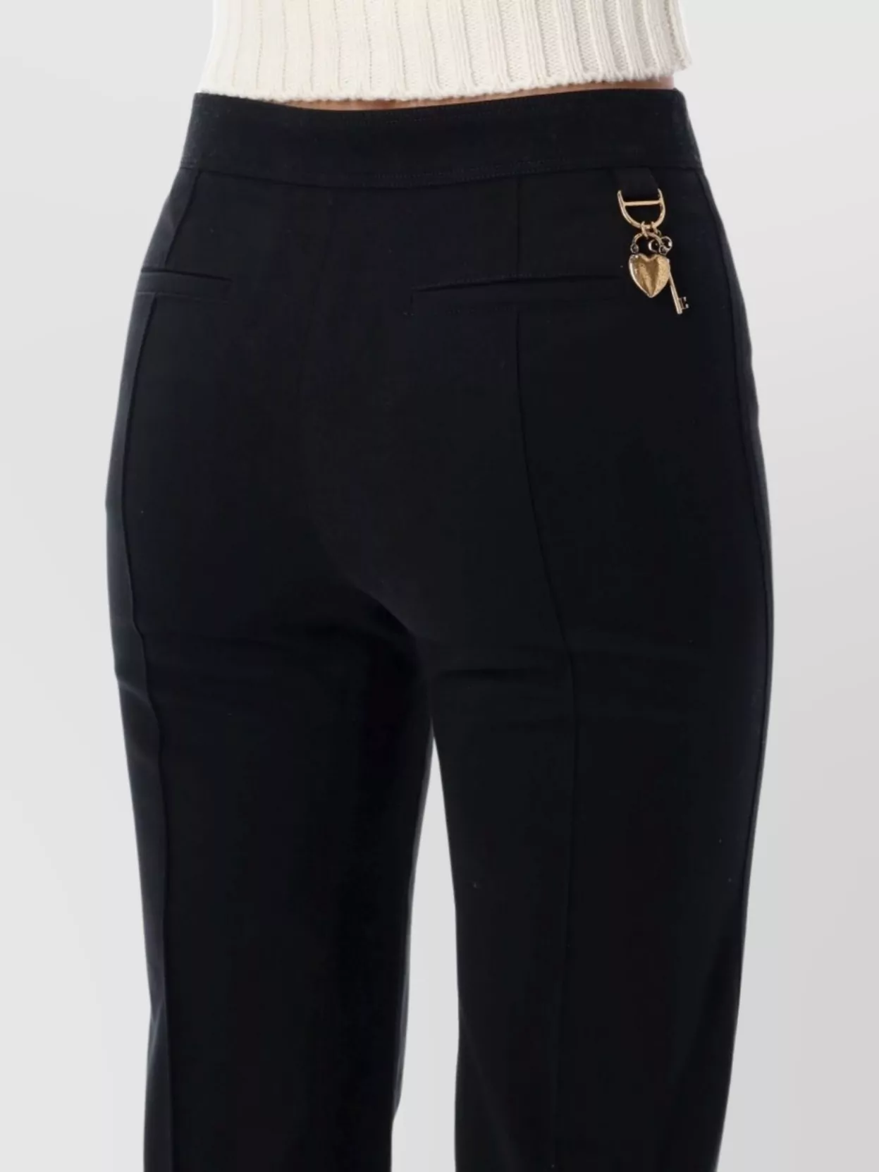 Chloé Flared Leg Trousers Gold Tone Hardware