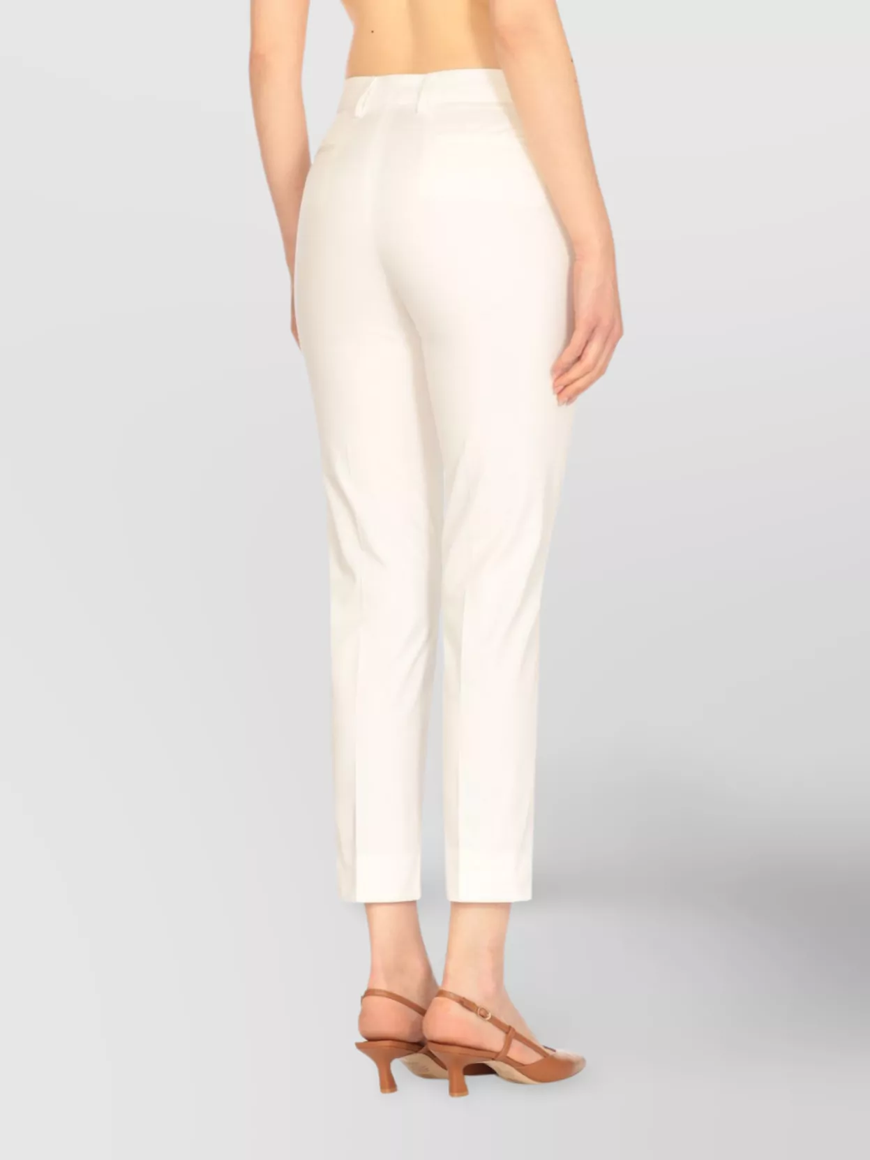 Pt Torino Cotton Trousers With Rear And Side Pockets In White