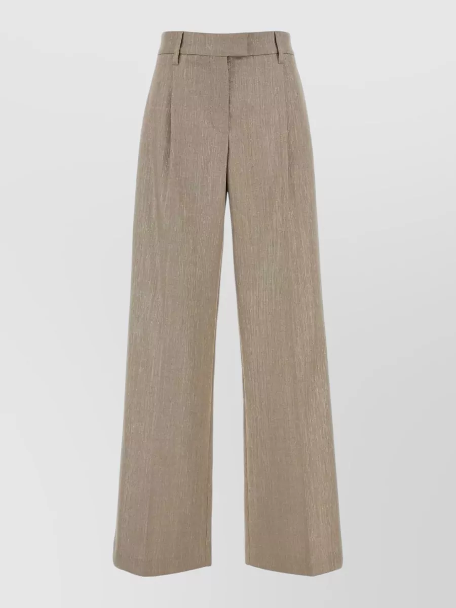 Brunello Cucinelli metallic wide-leg trousers