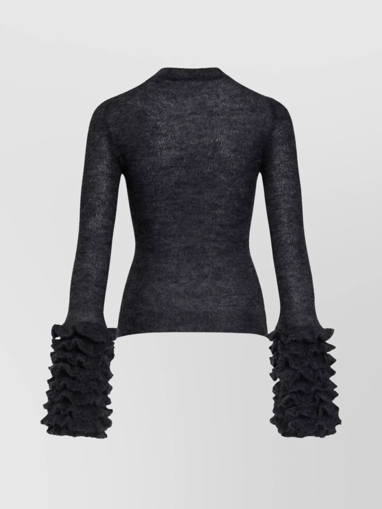 Alaïa Ruffled Cuff Knit Jumper With Crew Neck