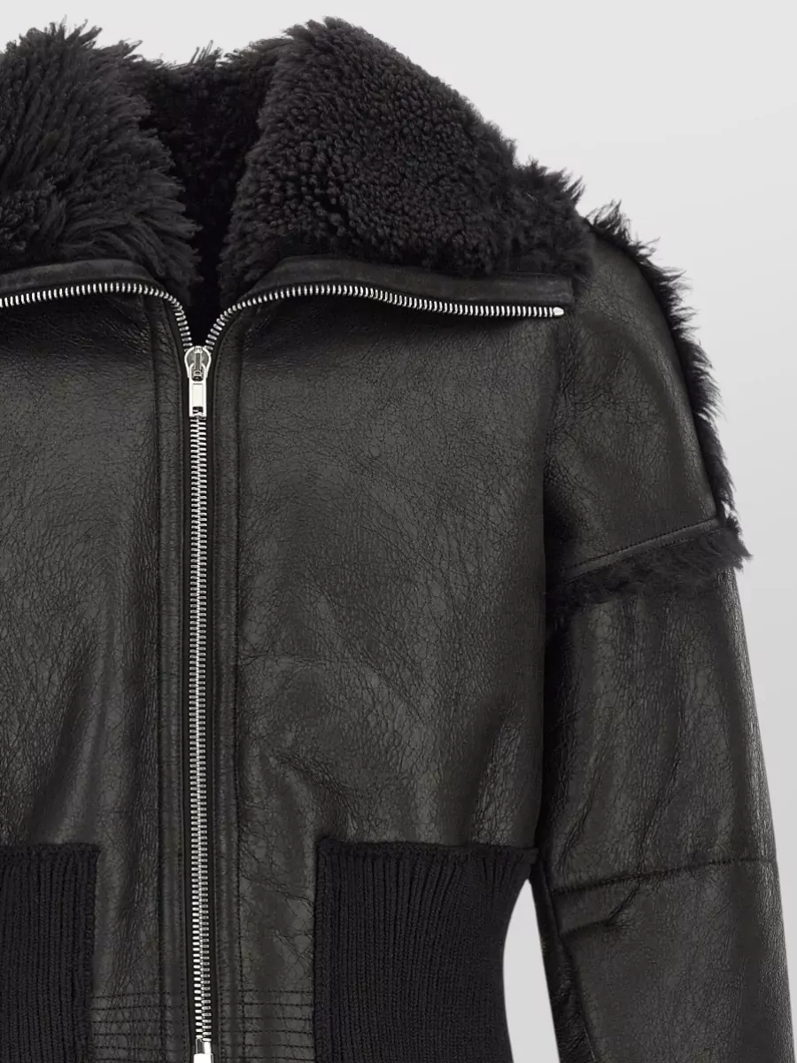 Rick Owens Leather Cropped Bomber Jacket