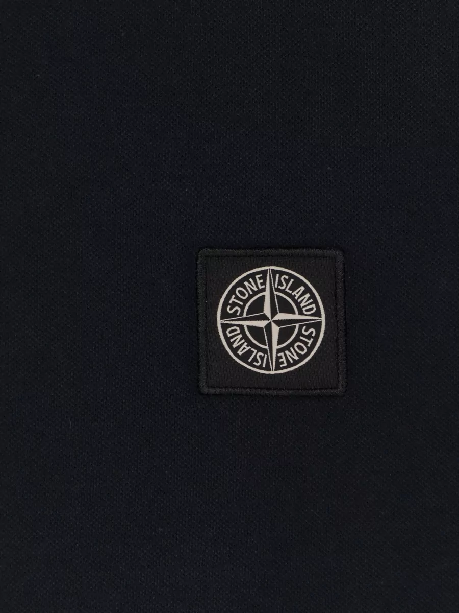 Stone Island Cotton Piqué Slim Fit Short Sleeve Polo Shirt