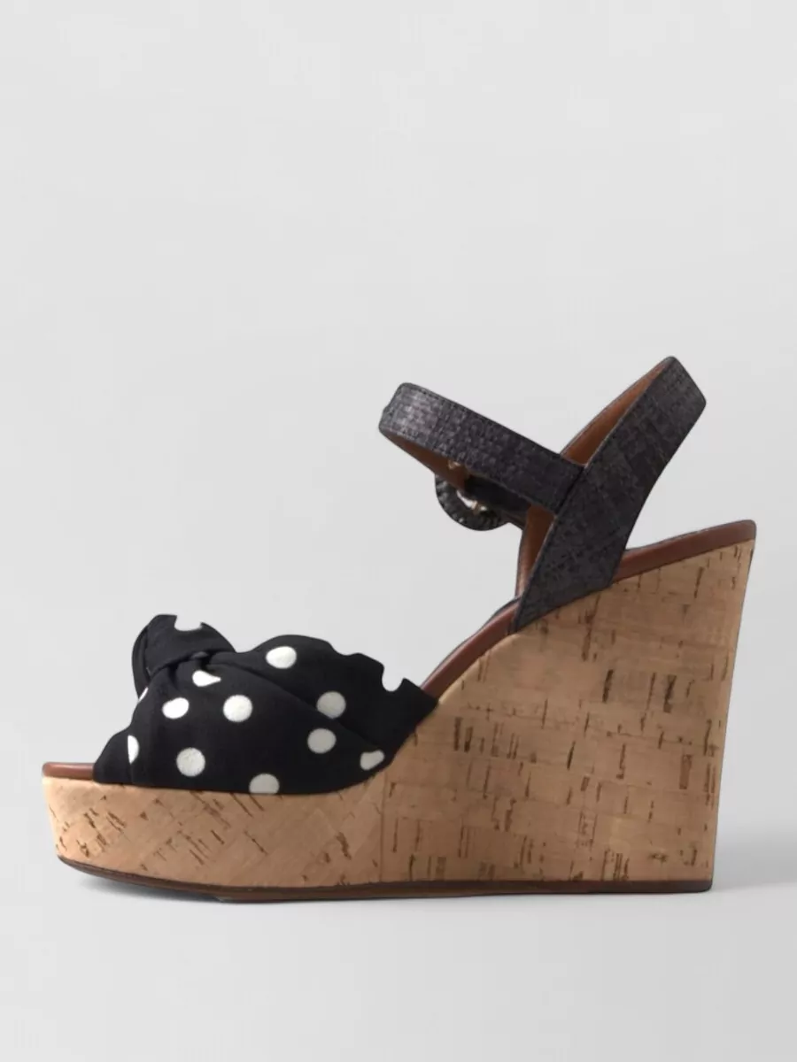 Dolce&Gabbana polka-dot knotted wedge sandals