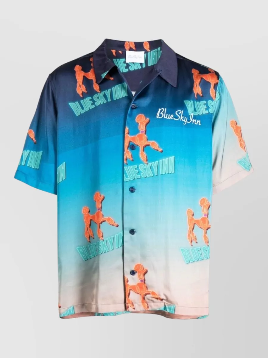 Blue Sky Inn Dog Print Short Sleeve Shirt