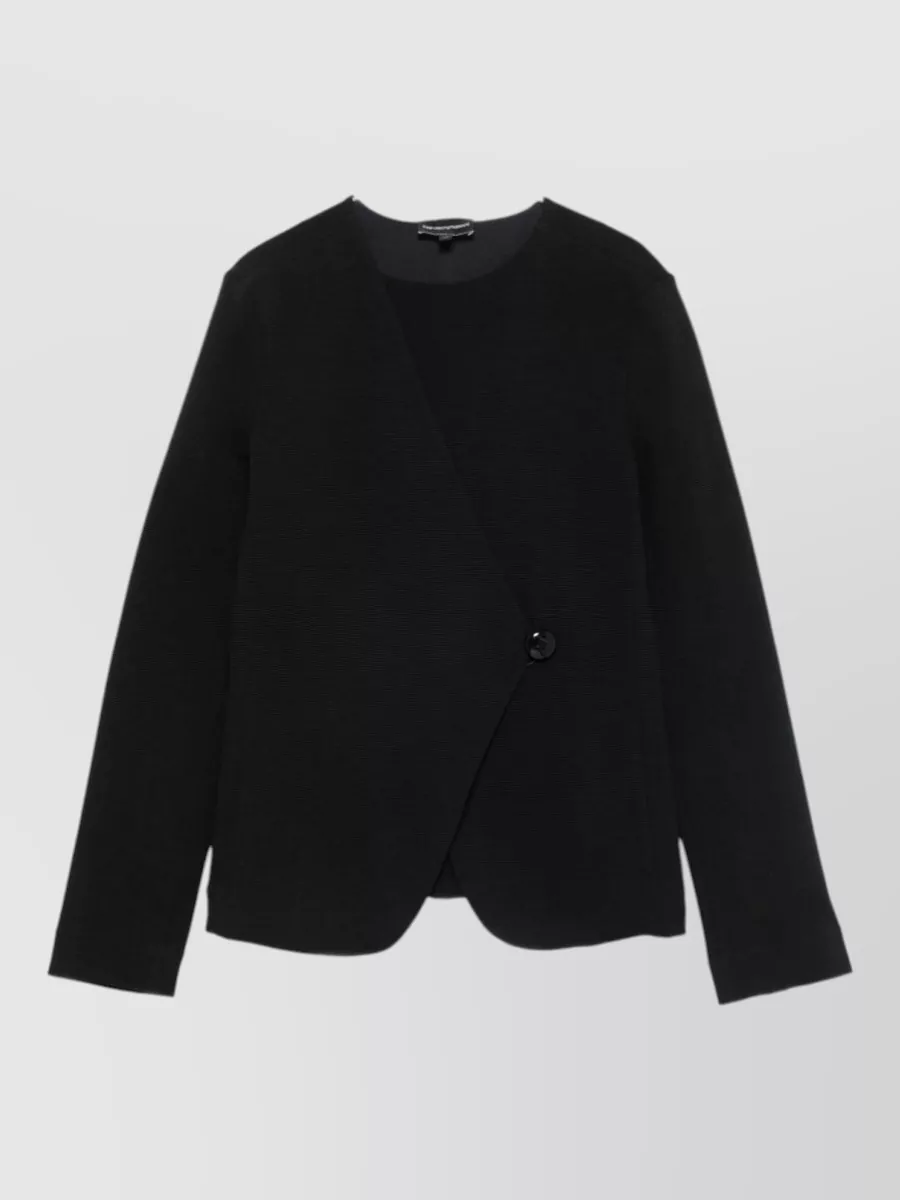 Emporio Armani cotton asymmetric single-breasted jacket