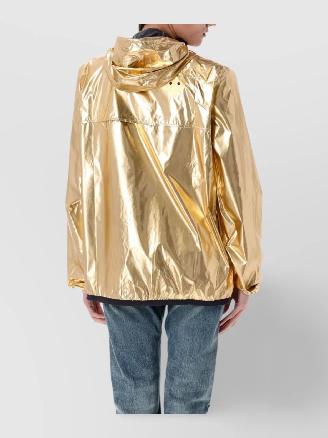 Comme Des Garçons Play Heart Gold Metallic Hooded Zip Jacket