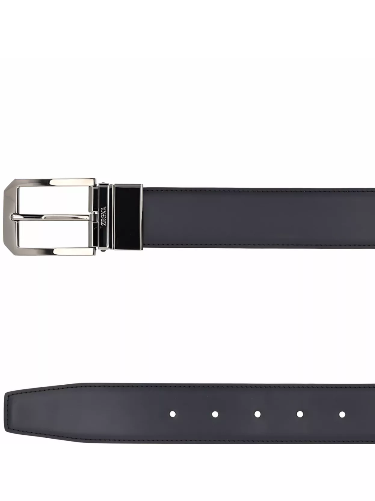 Zegna Dual Sided Leather Belt With Metal Buckle
