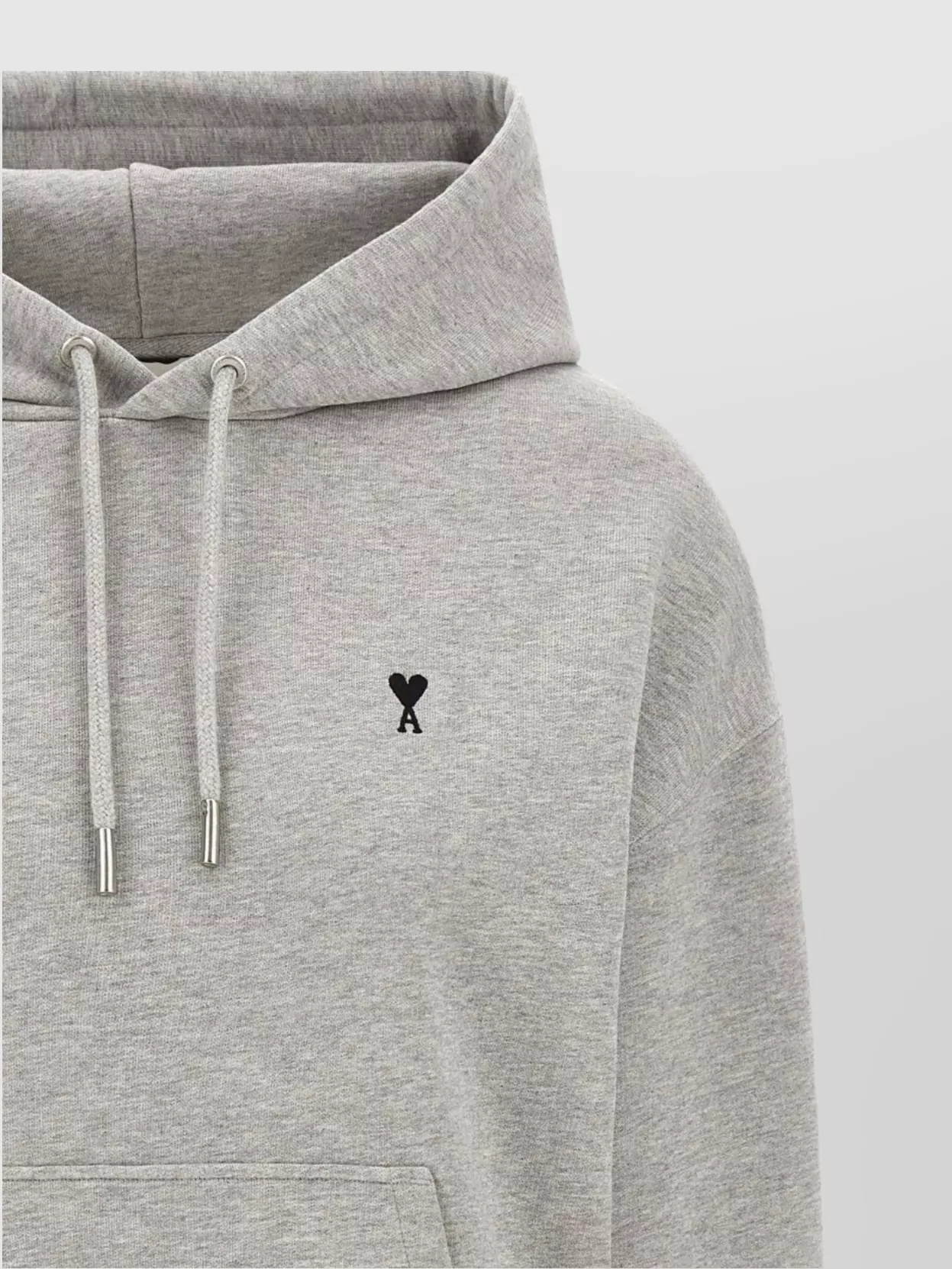 Ami Paris Embroidered Logo Hoodie With Drawstring Hood