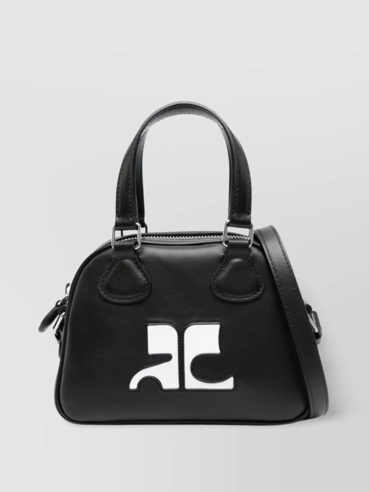 Shop Courrèges Leather Strap Shoulder Bag